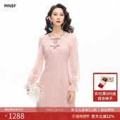 曼诺比菲商场同款 连衣裙SHEL111009 茶歇温柔气质长袖 2026春季 法式