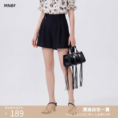 曼诺比菲商场同款夏季高腰短款直筒热裤女时尚MGAK121017
