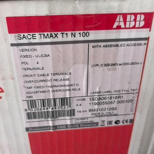 议价全新 SACE TMAX T1 N 100塑壳断路器，