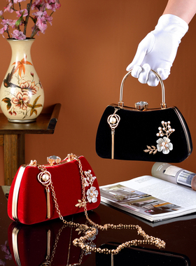 旗袍专用包包结婚红色手提包女新娘礼服手拿包小包喜婆婆婚宴手包