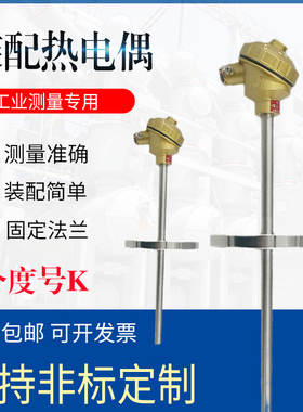 WRN2-430马弗炉热电偶 炉窑测DN50底座箍接头 锅炉温度传感器探头