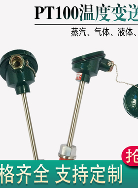 上海WZP2-2312A耐高温温度传感器 双支固定螺纹测温pt100铂热电阻