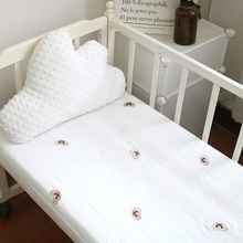 柔软纯棉双层纱布绉棉 刺绣 婴儿童拼接床 床笠床垫保护套