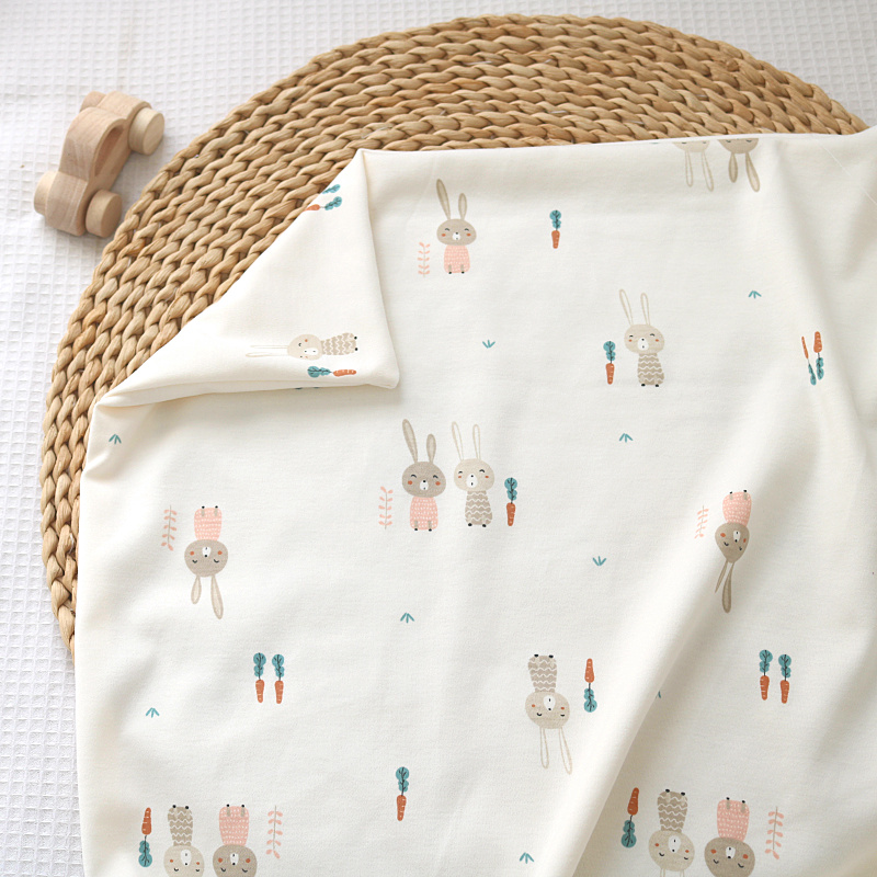 软乎乎 双层纯棉针织精梳棉 无加棉 婴儿新生儿盖毯抱毯100*100