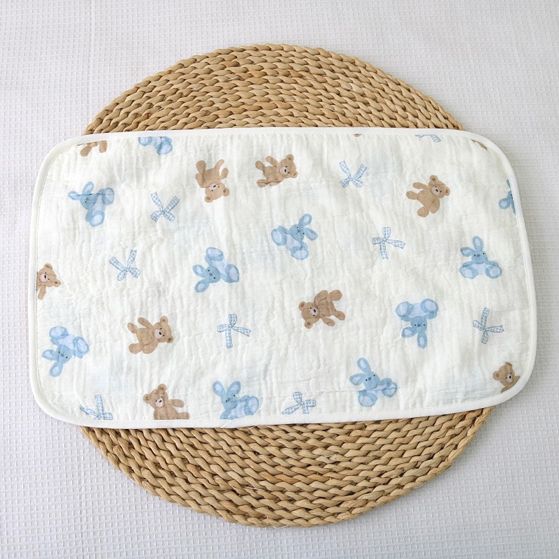 柔软纯棉6层绉棉纱布 泡泡纱婴儿童 毛巾枕巾30*50