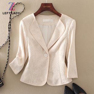 新款 短款 高端气质优雅女装 西服百搭蕾丝小西装 小外套 修身 春秋装