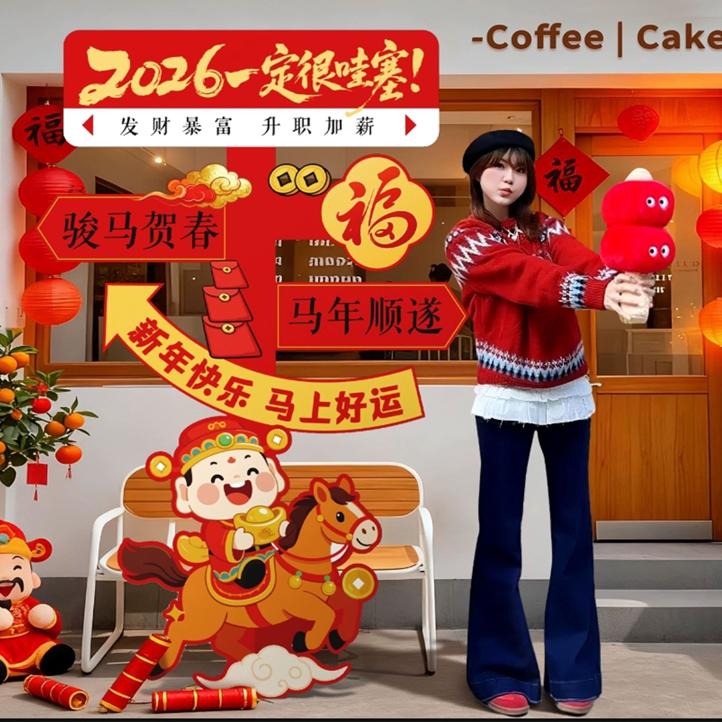 2026马年新年迎宾立牌拍照打卡