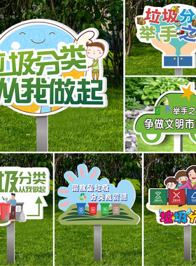 户外插地垃圾分类指示牌定制
