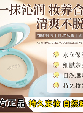 爱诺粉饼水嫩保湿两用湿粉控油持久定妆干粉细腻修容闪粉提亮遮瑕