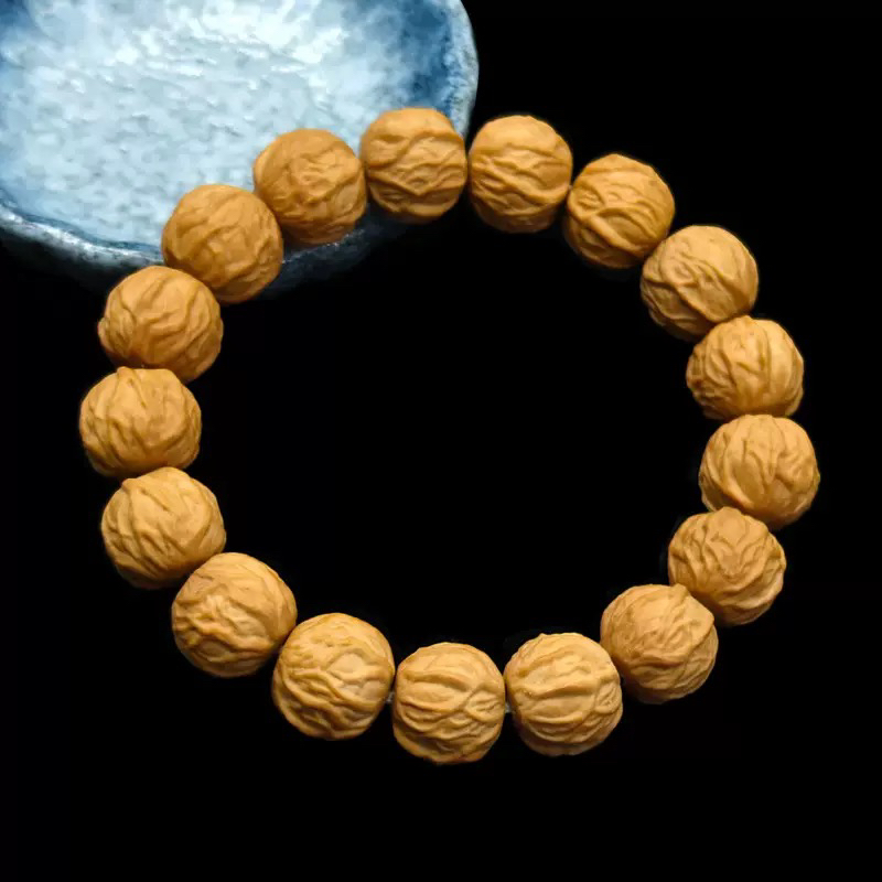 全品无暇毒液猴头核桃手串原皮原色机雕精修无科技不做色小馒头料