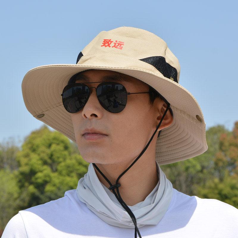 宁静致远复古大檐出游休闲中年夏季太阳帽遮阳帽大沿盆帽渔夫帽