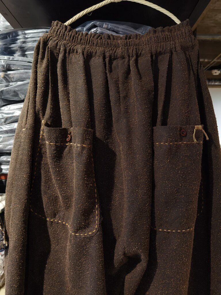 宽松松紧腰休闲裤柞蚕丝