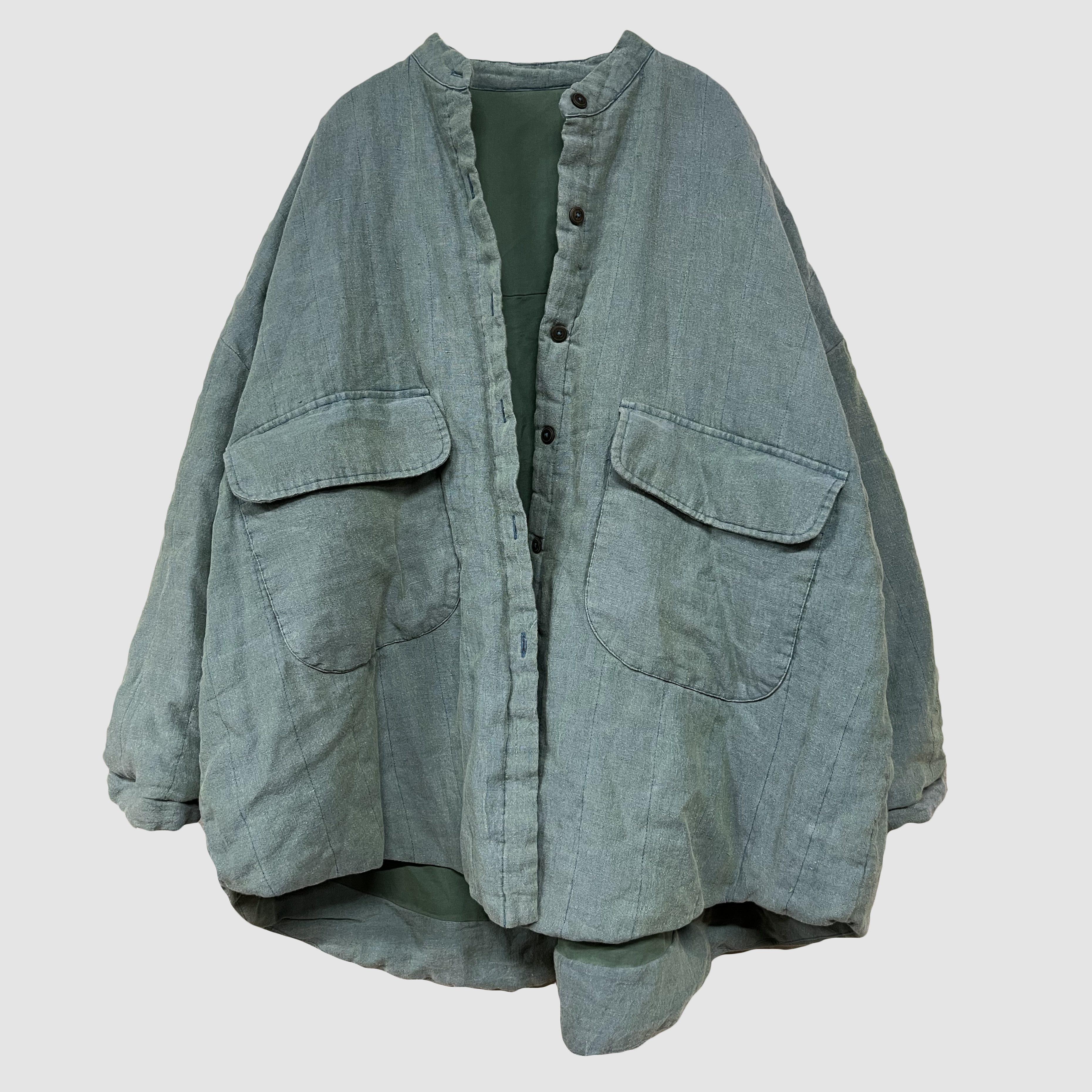沉香布衣草堂原创衣路走来棉服复古小立领色织亚麻薄棉Y25s01022