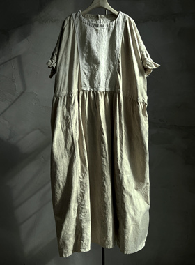 沉香布衣草堂老布连衣裙古古麦 长衣G25u08141