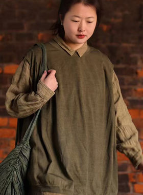 沉香布衣草堂 套头马夹衣路走来无袖上衣38612 文艺两色Y25u03030