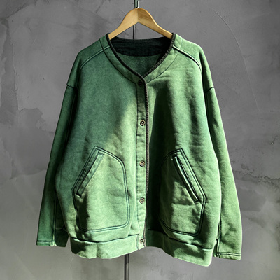 沉香布衣草堂w33527做旧棒球服卫衣开衫外套 2025秋荼无活动