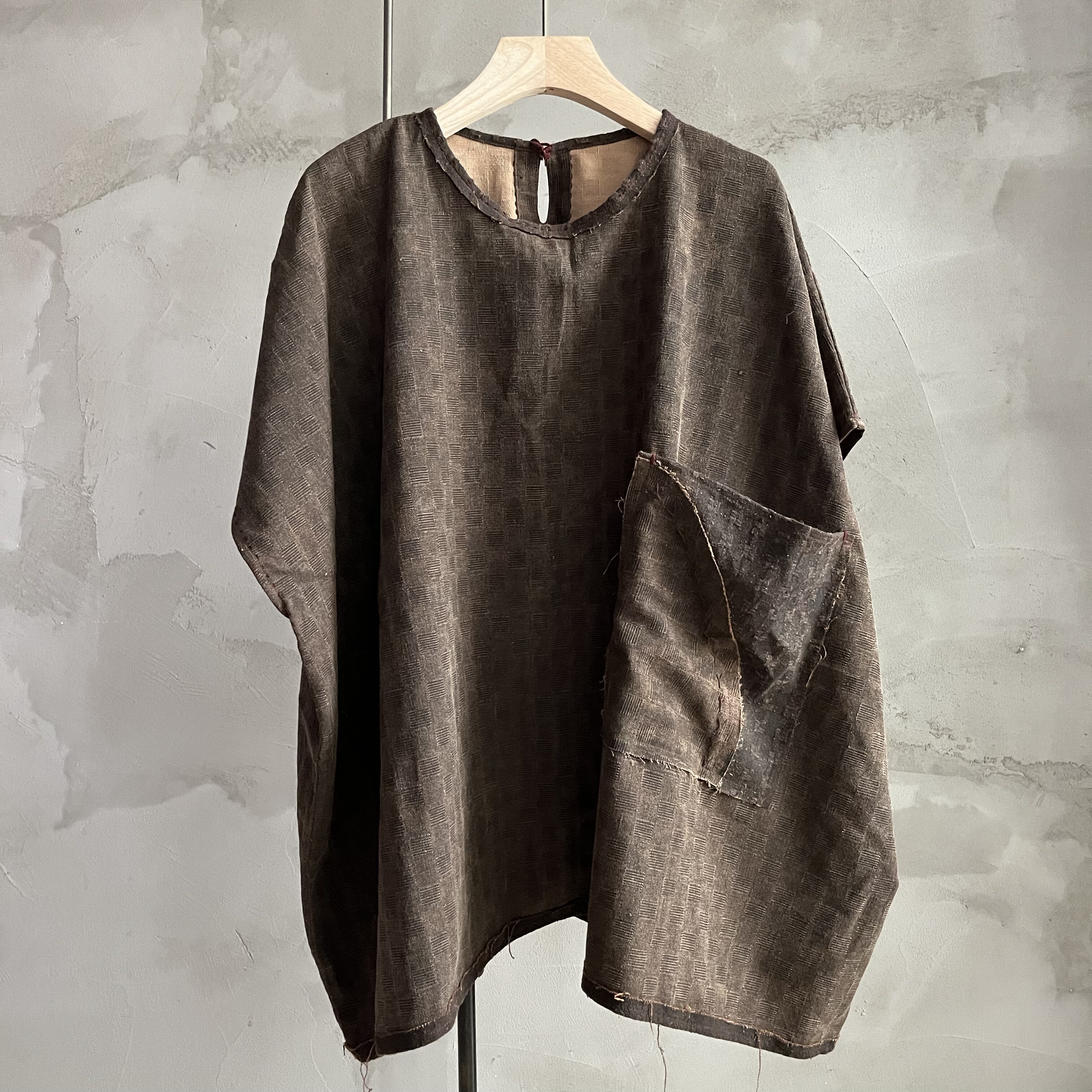 沉香布衣草堂 套头大衫 蚕丝香云纱中长衣无袖自制上衣