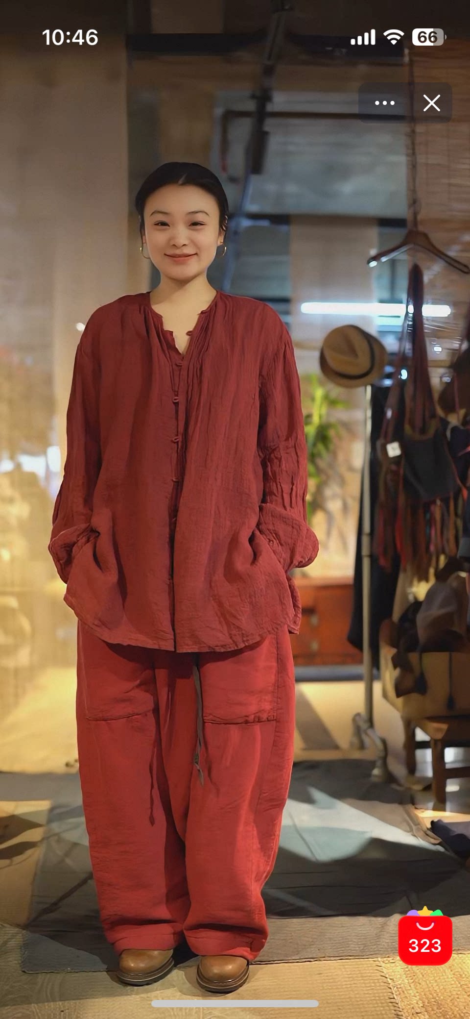 沉香布衣草堂亚麻褶皱衬衫 自制短衣圆领小开衫