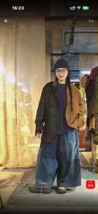 沉香布衣草堂 蚕丝拼接香云纱双层西服中长衣外套