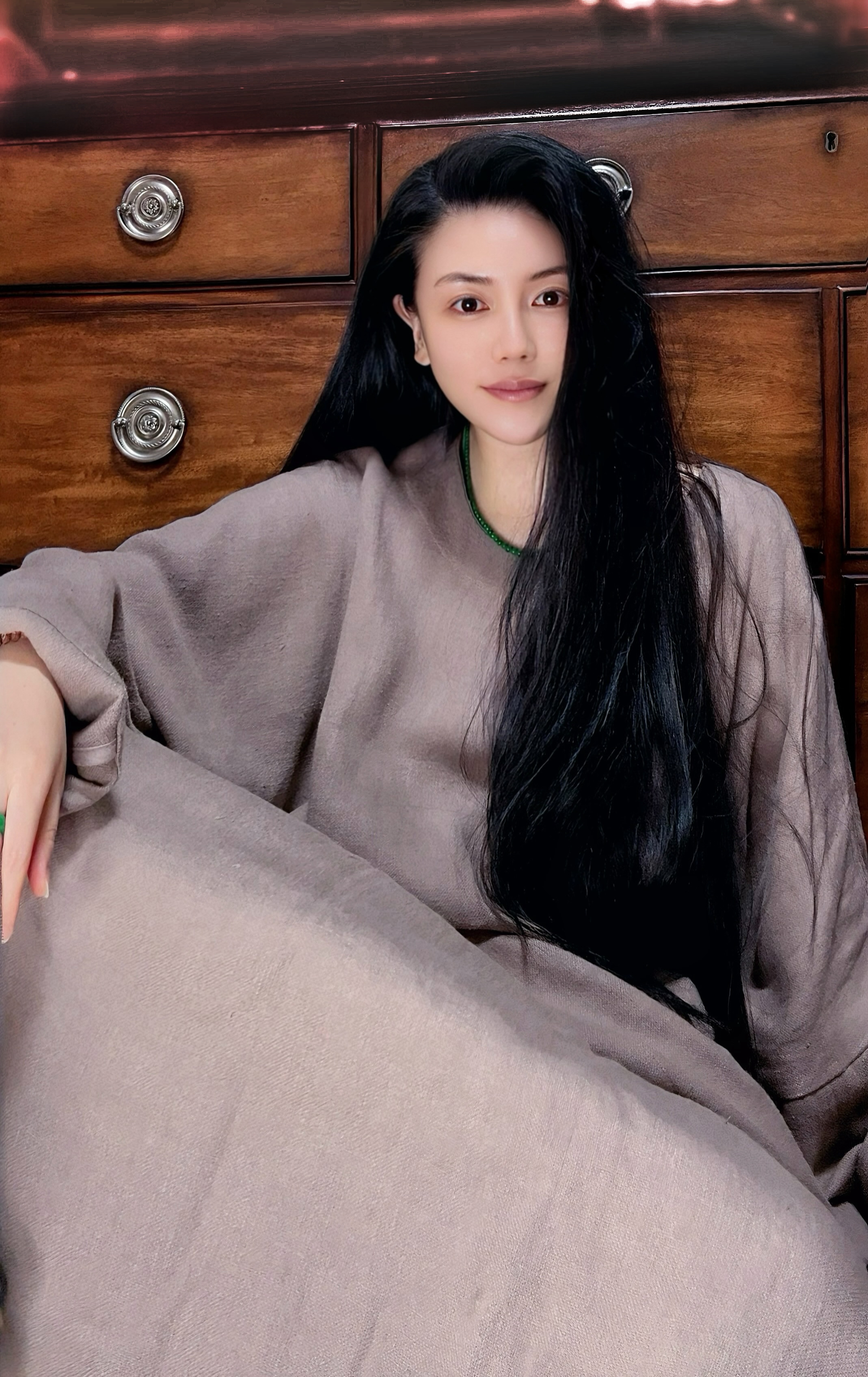 沉香布衣草堂中长衣套头大衫汉麻单层有兜外套春季上衣