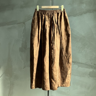 沉香布衣草堂自制香云纱阔腿裤复古斑驳蚕丝混纺 长裤C25u08138