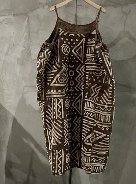 沉香布衣草堂老布柿染吊带裙长背心 面料不同随发古古麦G25w11283