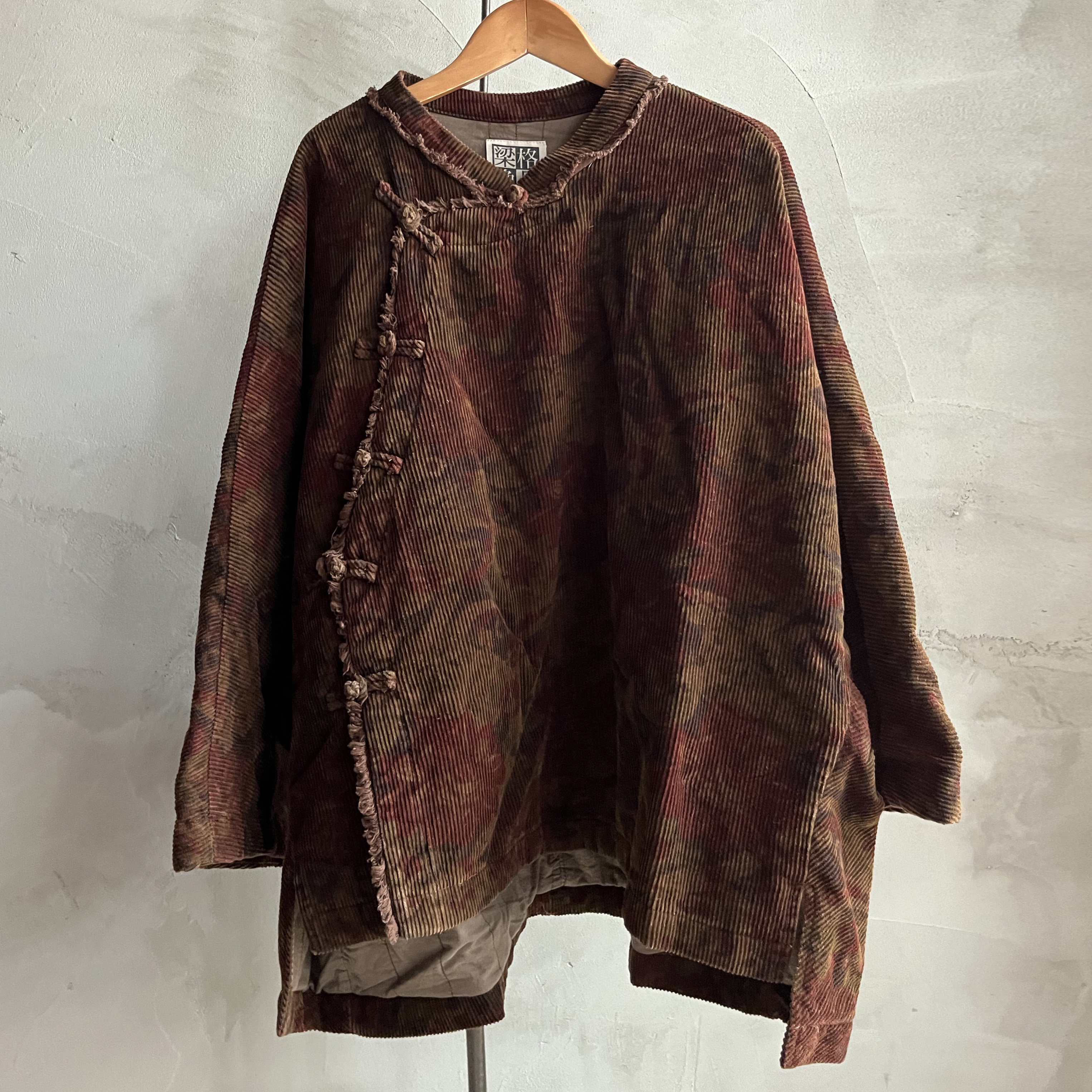 沉香布衣草堂原创灯芯绒条绒 复古碎花 盘扣薄棉外套C25s01002