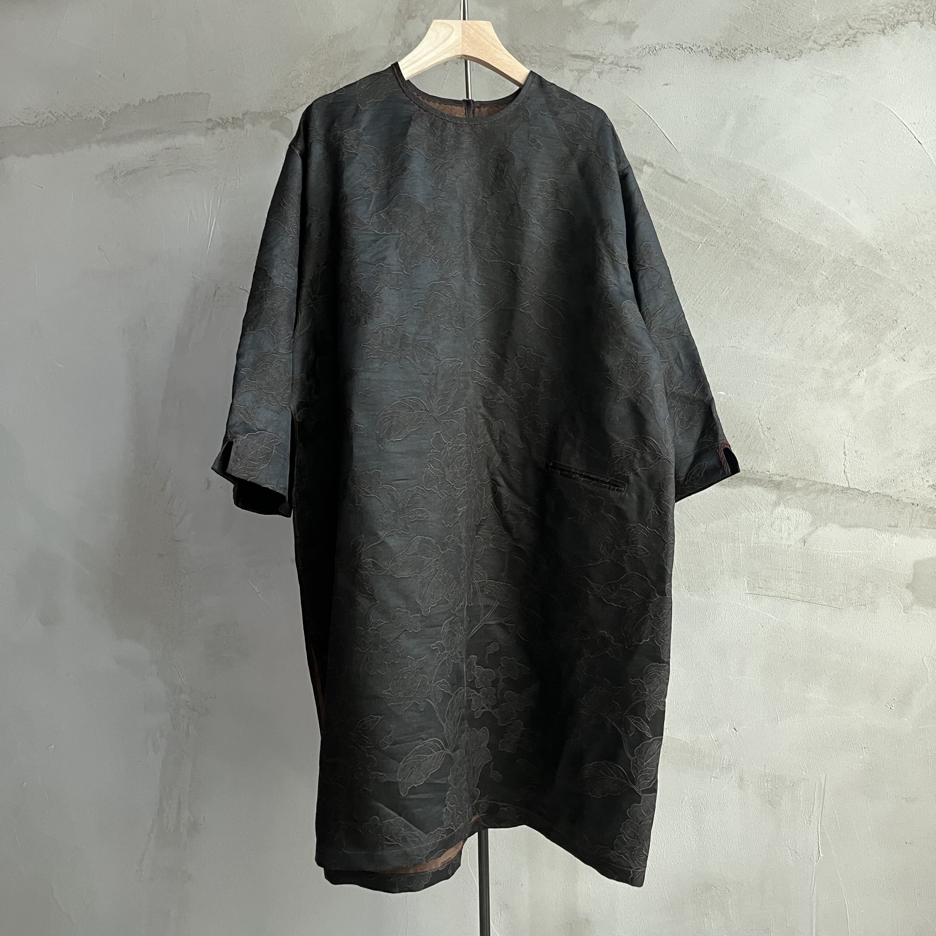 沉香布衣草堂 套头长开气连衣裙长衣  蚕丝混纺提花香云纱 自制