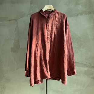 沉香布衣草堂 衣路走来苎麻肌理纹衬衫开衫2025早秋短衣Y25u08144