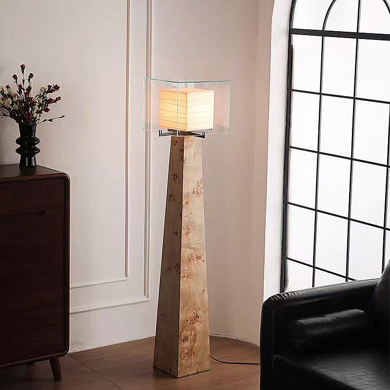 现代简约木质日式落地灯客厅沙发边设计师卧室床头台灯创意装饰灯