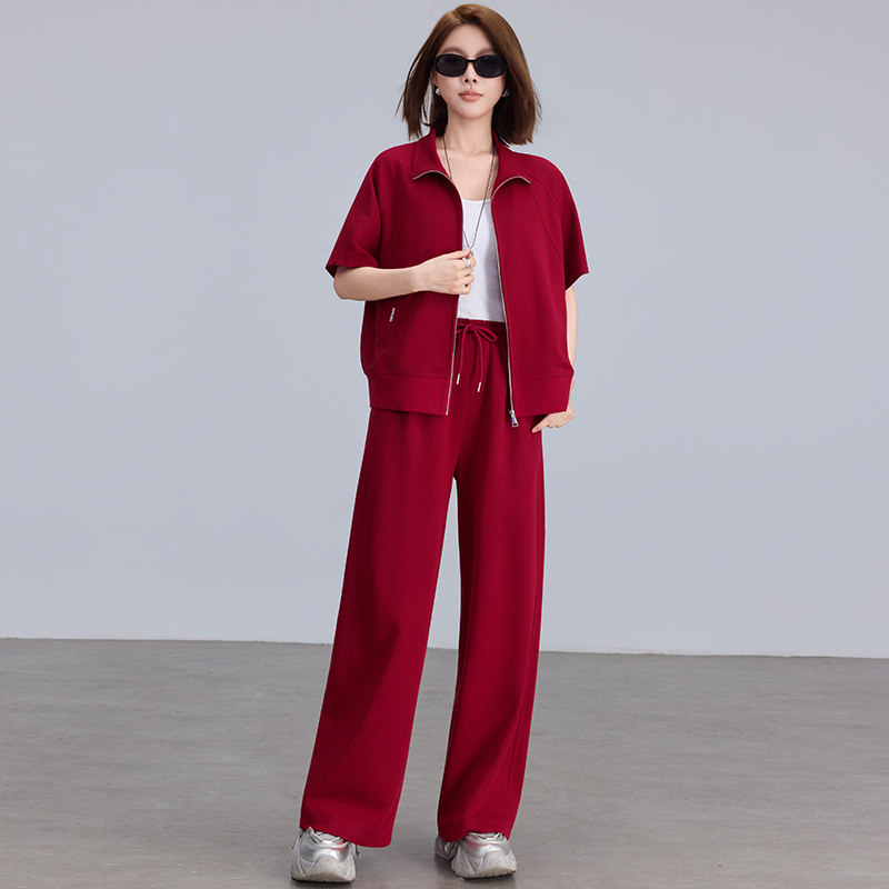 运动套装女士2026夏季新款时尚薄款短袖宽松显瘦洋气休闲服两件套