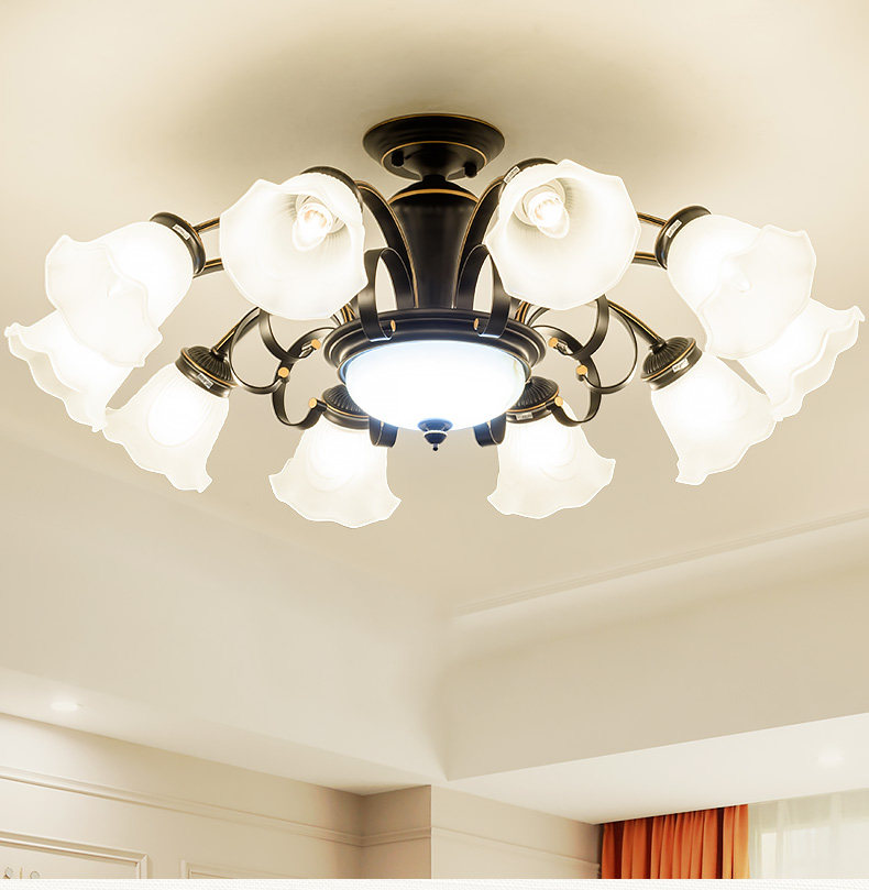 美式客厅灯现代简约乡村田园新款餐厅灯简欧创意卧室铁艺吸顶灯具,家装灯饰光源,客厅吸顶灯,淘宝优惠券,粉丝福利购,淘宝优惠卷