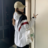 白色拼接设计感甜酷冲锋衣外套女2025秋季新款182-8577-P185-K268，女装短外套，帛香坊