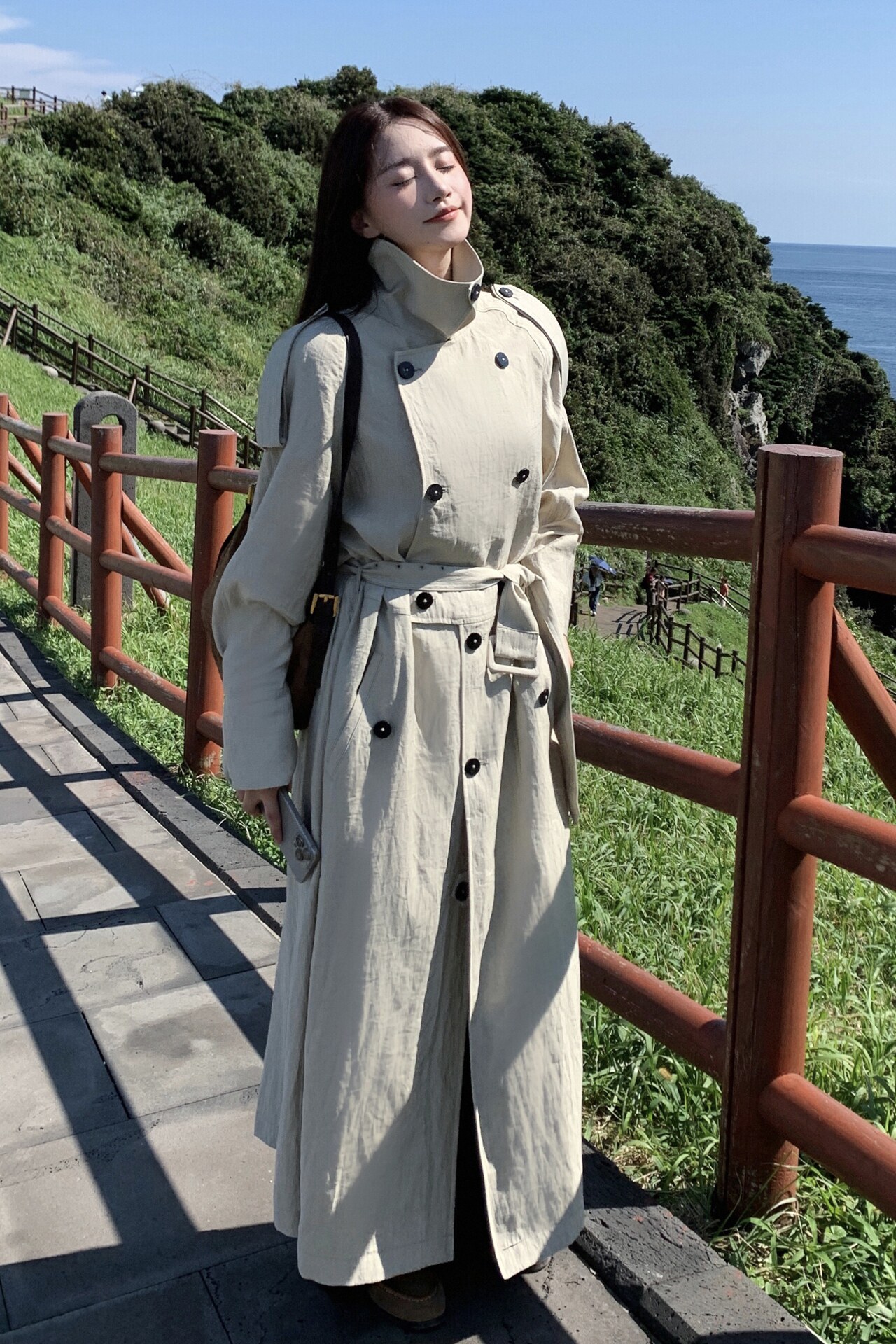 米白色长款风衣外套女2025秋季新款韩系高级感超好看今年流行大衣,商品下架区,帛香坊