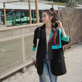 黑色时尚设计感拼接酷飒西装外套女2025秋季新款8355-P115-K168，女装西装，帛香坊