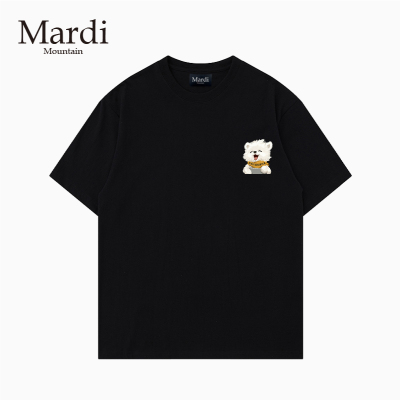 官方授权 Mardi Mountain韩国正品2026宽松型男女短袖T恤熊仔印花
