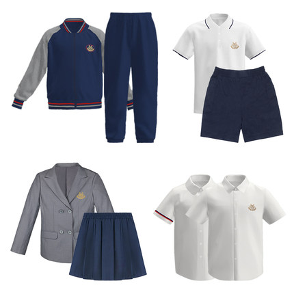 东莞东华幼儿园学生新款夏秋季运动校服长短袖衬衫裤子加绒外套