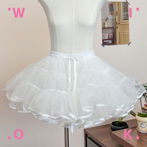 【WIOK】南瓜裤Lolita裙撑超暴力30厘米四层软纱鸭屁股飞天裙撑