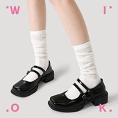 花卉少女风袜子女经典 WIOK 文艺复兴原创女袜春夏季 百搭小腿袜