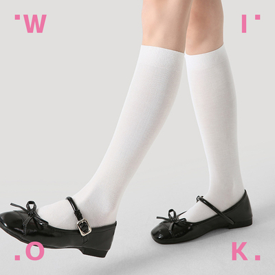 WIOK 白色小腿袜女薄款春夏芭蕾风超薄透气日系学生长筒袜