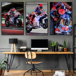 客厅摩托车挂画Moto机车俱乐部海报GP越野背景墙酒吧马奎斯装饰画