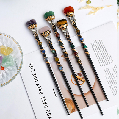 天然水晶权杖紫粉水晶魔法杖