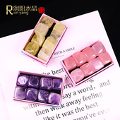 天然水晶方块标本碎石把玩原石桌面摆件矿石儿童节标本虎眼石礼品