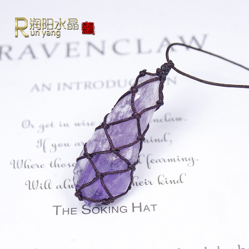 Runyangshi natural amethyst Backbone Scepter Amethyst manual weave Netbag Pendant rough  exquisite Jewelryin the Accessories/Fashion Jewelry, Pendant/Pendant  category - from Buy2taobao.com to provide professional Taobao agent buy service