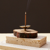 天然藤木香插供佛线香底座手工创意香薰炉禅意香托中式 实木摆件