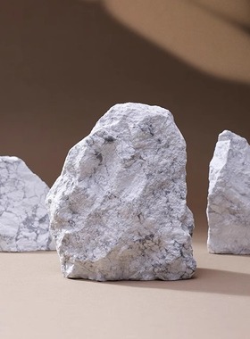 天然水晶原石矿石白松石原矿摆件书靠书挡书立家居装饰鱼缸石头