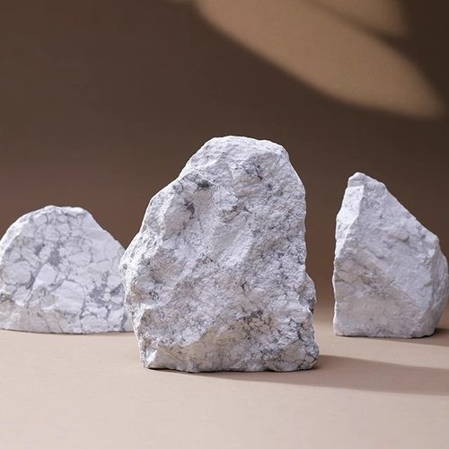 天然白松石原矿书桌摆件