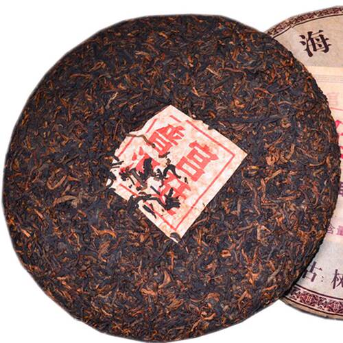 2009年宫廷普洱茶熟茶 古树金芽 云南勐海七子饼茶 金芽熟茶饼