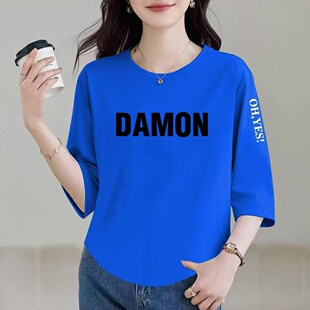 百搭欧货宽松半袖 t恤女时尚 体恤上衣 短袖 清仓捡漏外贸妈妈七分袖