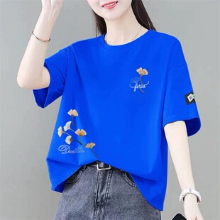 上衣打底衫 清仓捡漏妈妈中老年纯棉短袖 体桖衫 半截袖 t恤宽松大码